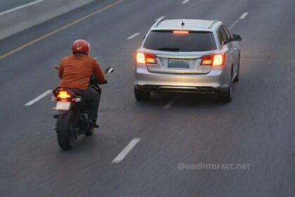 Sharjah Police Renew Tailgating Warning After Speeding Motorcycle Rams Car