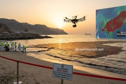Oil Spill Off UAE Coast Widens as Satellite Images Prompt Further Northern Emirates Beach Closures